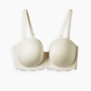 Torrid Cream Lace Strapless Bra
